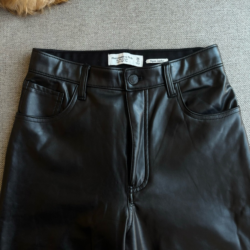 Abercrombie Leather Straight Leg Pants